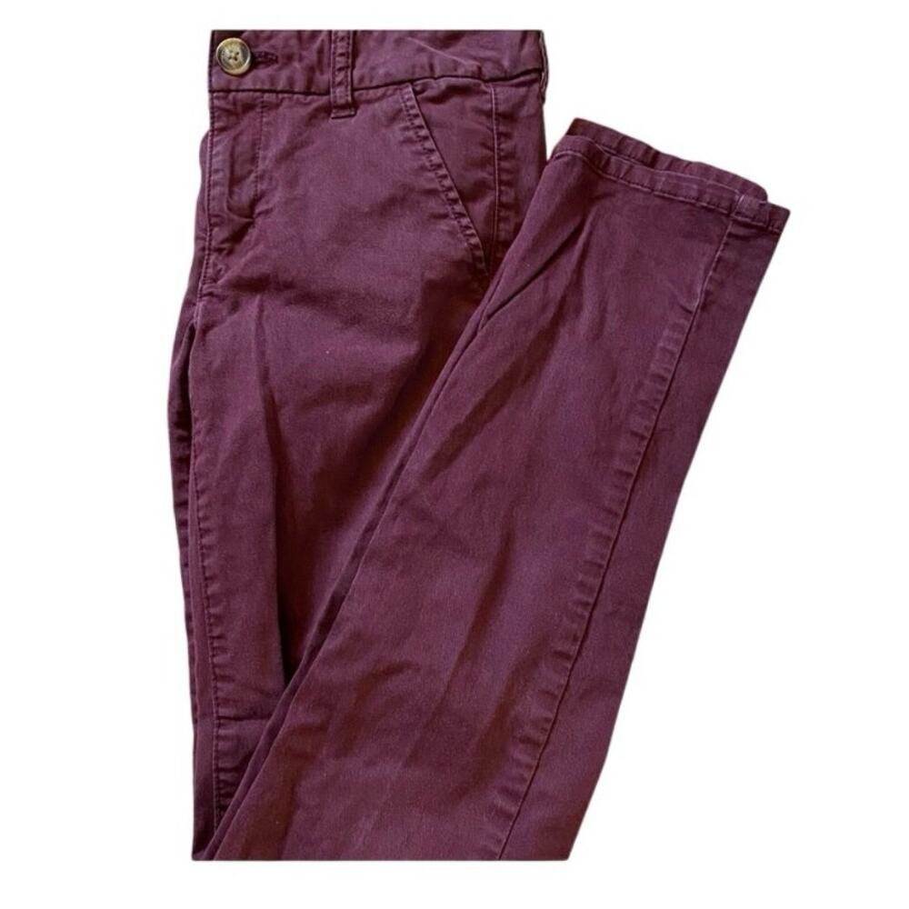American Eagle Stretch Skinny Pants Size 4 Burgundy